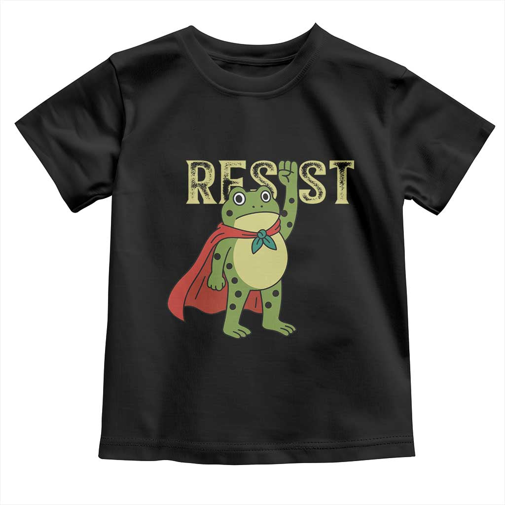 Resist Super Frog Toddler T Shirt Free Portland Political Satire Retro Graphic TS02 Black Print Your Wear