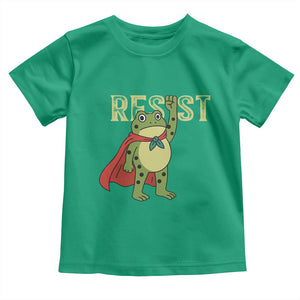 Resist Super Frog Toddler T Shirt Free Portland Political Satire Retro Graphic TS02 Irish Green Print Your Wear