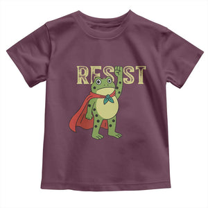 Resist Super Frog Toddler T Shirt Free Portland Political Satire Retro Graphic TS02 Maroon Print Your Wear