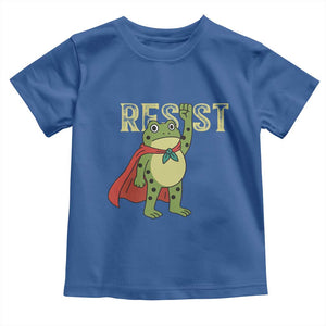 Resist Super Frog Toddler T Shirt Free Portland Political Satire Retro Graphic TS02 Royal Blue Print Your Wear