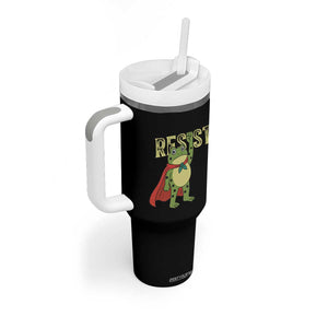 Resist Super Frog Tumbler With Handle Free Portland Political Satire Retro Graphic TS02 Print Your Wear
