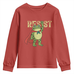 Resist Super Frog Youth Sweatshirt Free Portland Political Satire Retro Graphic TS02 Red Print Your Wear