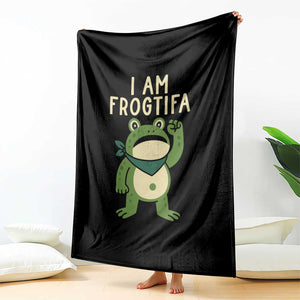 I Am Frogtifa Throw Blanket Frog Resist Antifascist with Raised Fist Bandana TS02 Print Your Wear