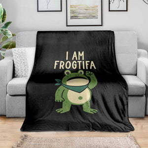 I Am Frogtifa Throw Blanket Frog Resist Antifascist with Raised Fist Bandana TS02 Print Your Wear