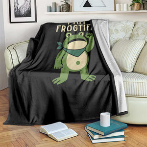 I Am Frogtifa Throw Blanket Frog Resist Antifascist with Raised Fist Bandana TS02 Print Your Wear