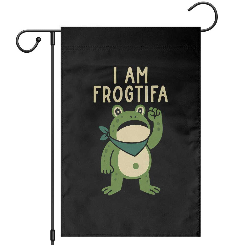 I Am Frogtifa Garden Flag Frog Resist Antifascist with Raised Fist Bandana TS02 Black Print Your Wear