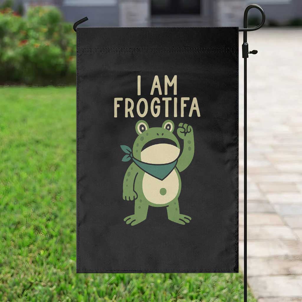 I Am Frogtifa Garden Flag Frog Resist Antifascist with Raised Fist Bandana TS02 Print Your Wear
