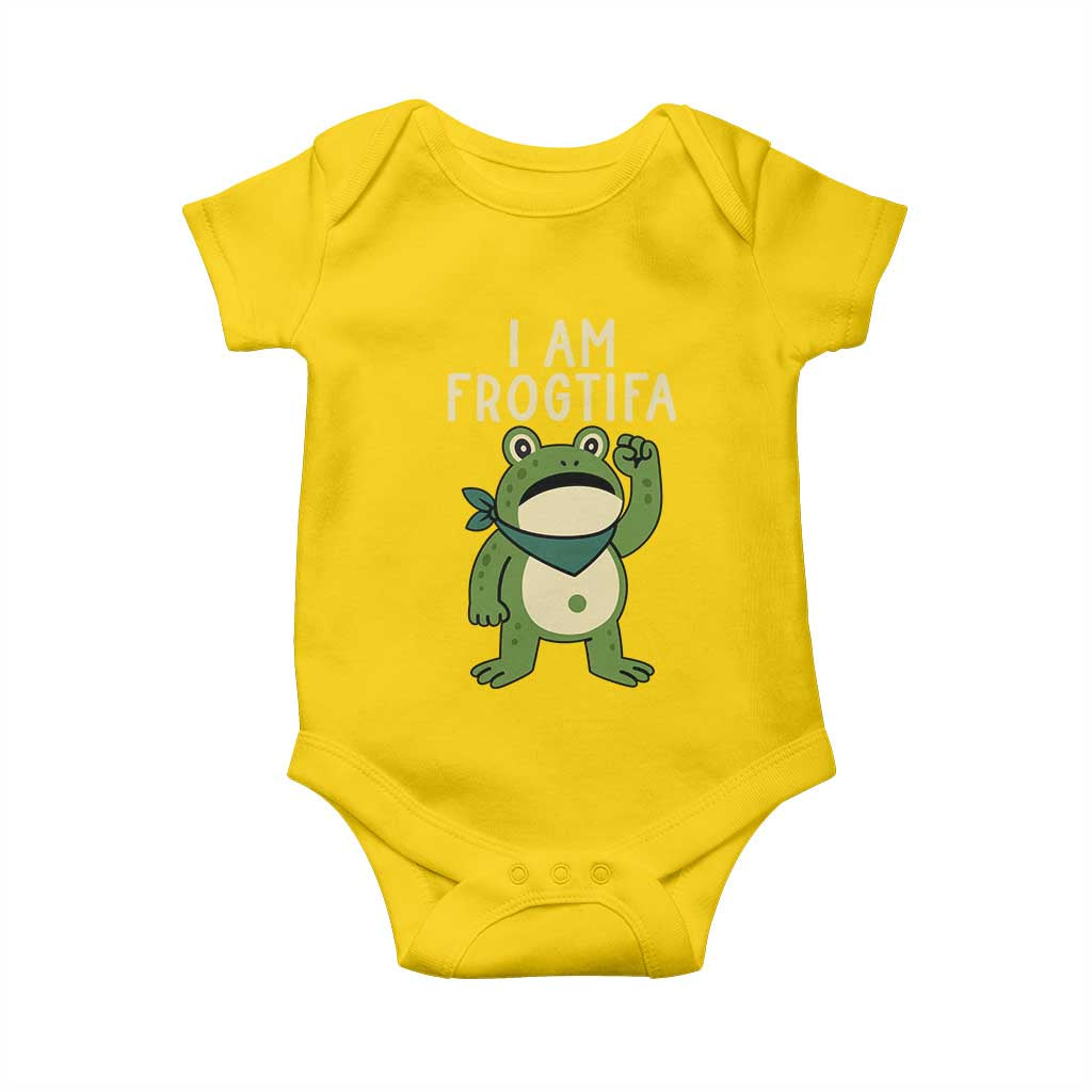 I Am Frogtifa Baby Onesie Frog Resist Antifascist with Raised Fist Bandana TS02 Daisy Print Your Wear