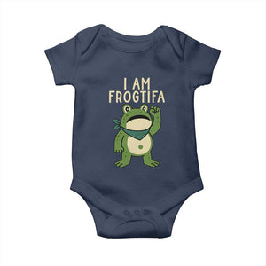 I Am Frogtifa Baby Onesie Frog Resist Antifascist with Raised Fist Bandana TS02 Navy Print Your Wear