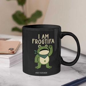 I Am Frogtifa Coffee Mug Frog Resist Antifascist with Raised Fist Bandana TS02 Print Your Wear