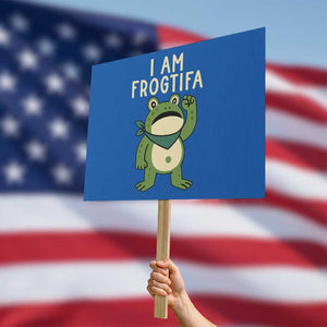I Am Frogtifa Protest Sign Frog Resist Antifascist with Raised Fist Bandana - Print Your Wear