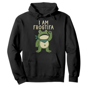 I Am Frogtifa Hoodie Frog Resist Antifascist with Raised Fist Bandana TS02 Black Print Your Wear