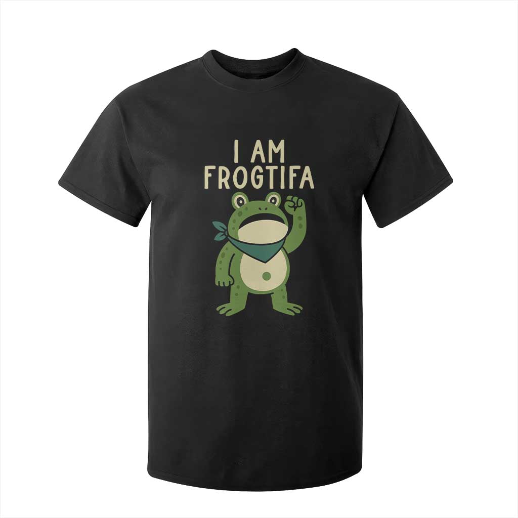 I Am Frogtifa T Shirt For Kid Frog Resist Antifascist with Raised Fist Bandana TS02 Black Print Your Wear