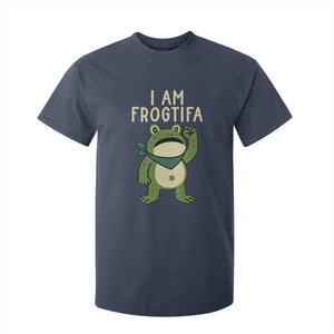 I Am Frogtifa T Shirt For Kid Frog Resist Antifascist with Raised Fist Bandana TS02 Navy Print Your Wear