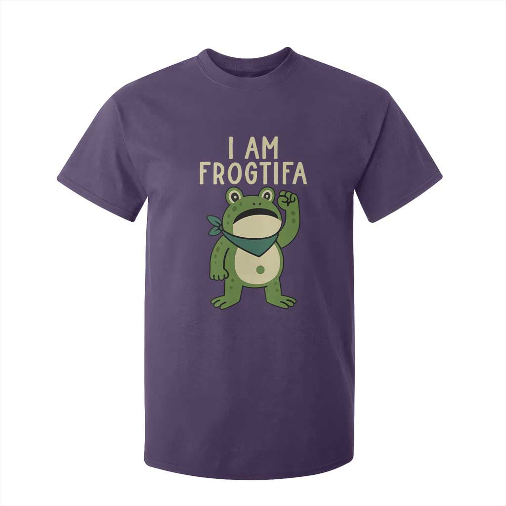 I Am Frogtifa T Shirt For Kid Frog Resist Antifascist with Raised Fist Bandana TS02 Purple Print Your Wear