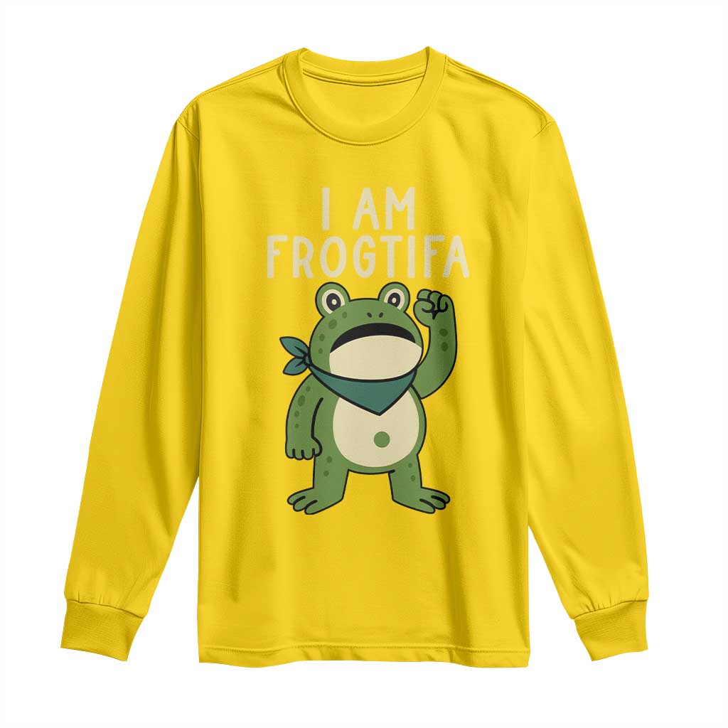 I Am Frogtifa Long Sleeve Shirt Frog Resist Antifascist with Raised Fist Bandana TS02 Daisy Print Your Wear