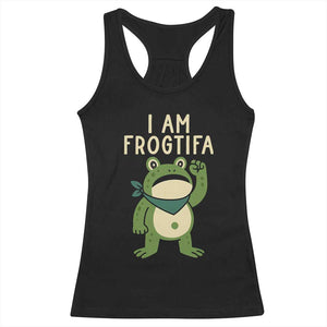 I Am Frogtifa Racerback Tank Top Frog Resist Antifascist with Raised Fist Bandana TS02 Black Print Your Wear
