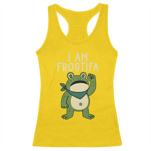 I Am Frogtifa Racerback Tank Top Frog Resist Antifascist with Raised Fist Bandana TS02 Daisy Print Your Wear
