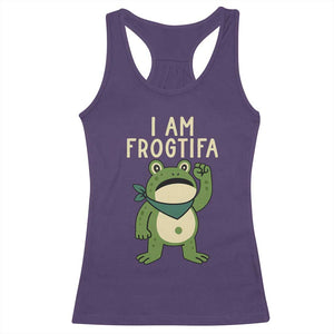 I Am Frogtifa Racerback Tank Top Frog Resist Antifascist with Raised Fist Bandana TS02 Purple Print Your Wear