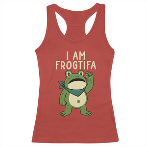 I Am Frogtifa Racerback Tank Top Frog Resist Antifascist with Raised Fist Bandana TS02 Red Print Your Wear