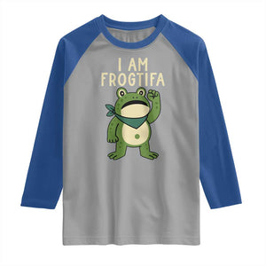 I Am Frogtifa Raglan Shirt Frog Resist Antifascist with Raised Fist Bandana TS02 Sport Gray Royal Print Your Wear