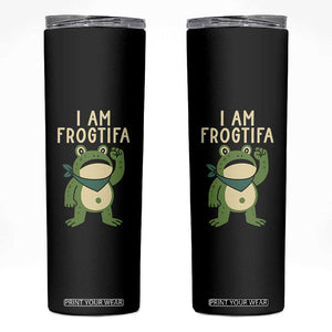 I Am Frogtifa Skinny Tumbler Frog Resist Antifascist with Raised Fist Bandana TS02 Black Print Your Wear