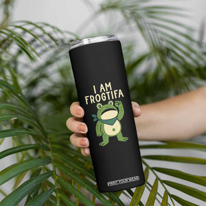 I Am Frogtifa Skinny Tumbler Frog Resist Antifascist with Raised Fist Bandana TS02 Print Your Wear