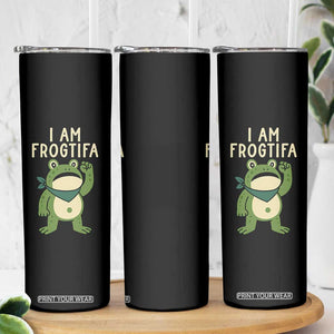 I Am Frogtifa Skinny Tumbler Frog Resist Antifascist with Raised Fist Bandana TS02 Print Your Wear