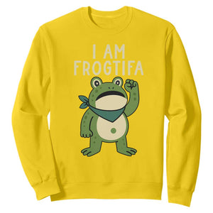 I Am Frogtifa Sweatshirt Frog Resist Antifascist with Raised Fist Bandana TS02 Daisy Print Your Wear