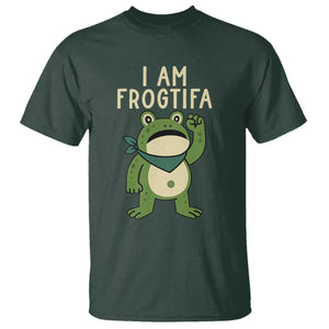 I Am Frogtifa T Shirt Frog Resist Antifascist with Raised Fist Bandana TS02 Dark Forest Green Print Your Wear