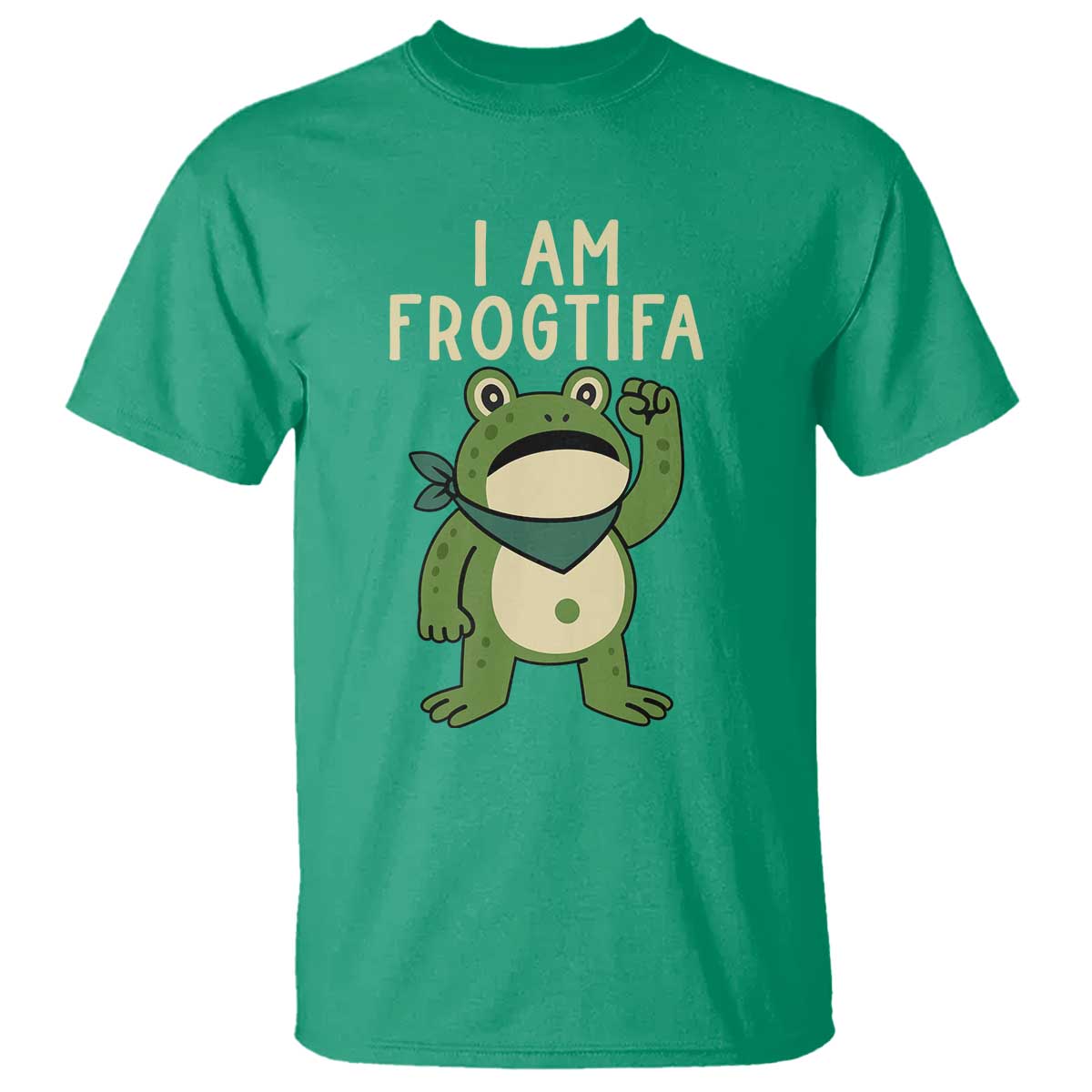 I Am Frogtifa T Shirt Frog Resist Antifascist with Raised Fist Bandana TS02 Irish Green Print Your Wear
