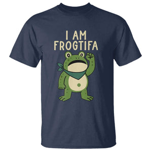 I Am Frogtifa T Shirt Frog Resist Antifascist with Raised Fist Bandana TS02 Navy Print Your Wear