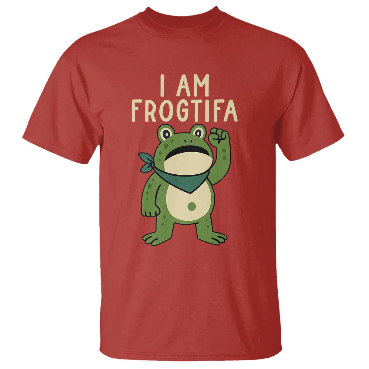I Am Frogtifa T Shirt Frog Resist Antifascist with Raised Fist Bandana TS02 Red Print Your Wear