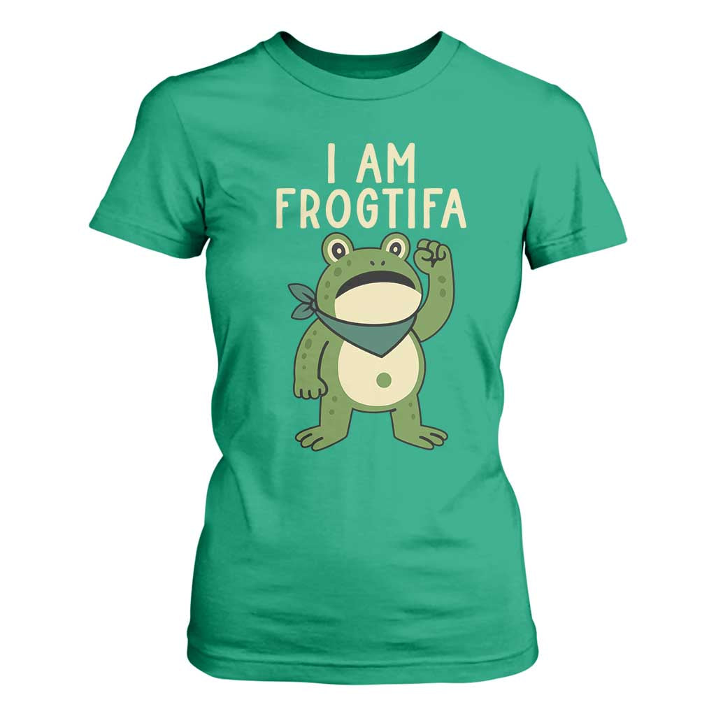 I Am Frogtifa T Shirt For Women Frog Resist Antifascist with Raised Fist Bandana TS02 Irish Green Print Your Wear