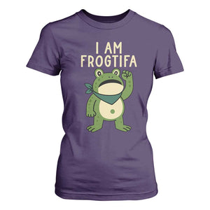 I Am Frogtifa T Shirt For Women Frog Resist Antifascist with Raised Fist Bandana TS02 Purple Print Your Wear