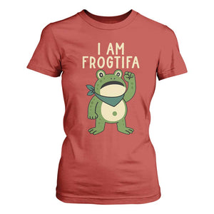 I Am Frogtifa T Shirt For Women Frog Resist Antifascist with Raised Fist Bandana TS02 Red Print Your Wear