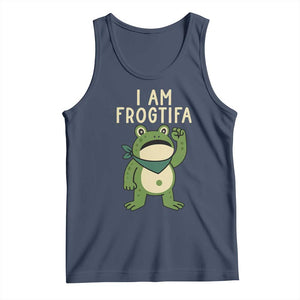 I Am Frogtifa Tank Top Frog Resist Antifascist with Raised Fist Bandana TS02 Navy Print Your Wear