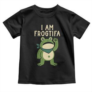 I Am Frogtifa Toddler T Shirt Frog Resist Antifascist with Raised Fist Bandana TS02 Black Print Your Wear
