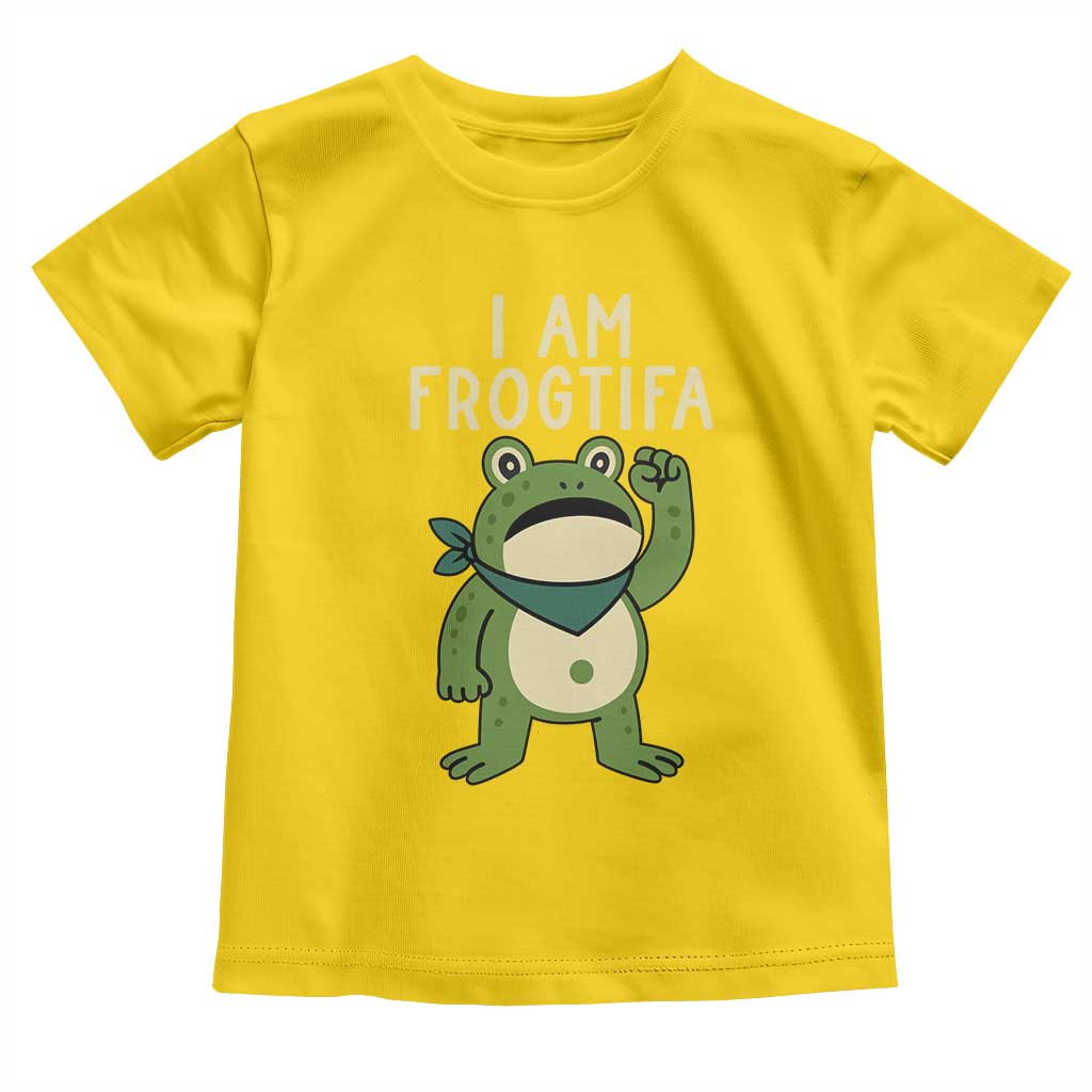 I Am Frogtifa Toddler T Shirt Frog Resist Antifascist with Raised Fist Bandana TS02 Daisy Print Your Wear