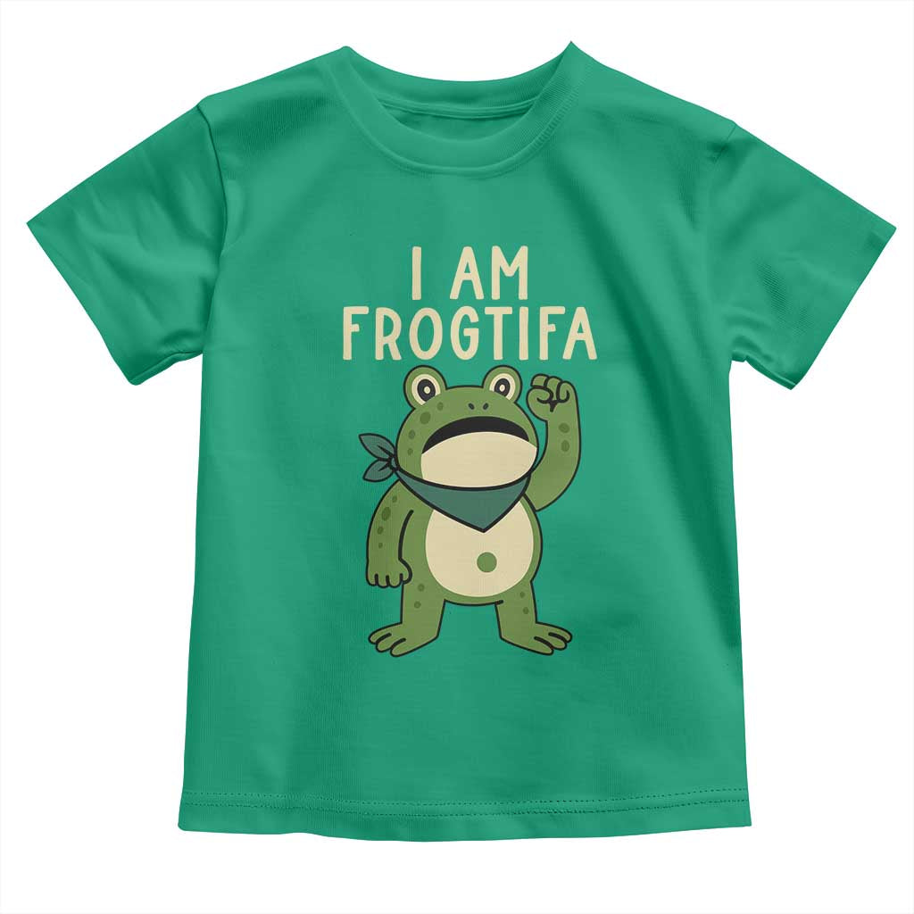 I Am Frogtifa Toddler T Shirt Frog Resist Antifascist with Raised Fist Bandana TS02 Irish Green Print Your Wear