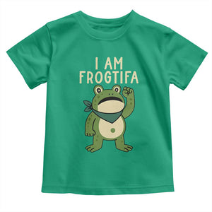 I Am Frogtifa Toddler T Shirt Frog Resist Antifascist with Raised Fist Bandana TS02 Irish Green Print Your Wear