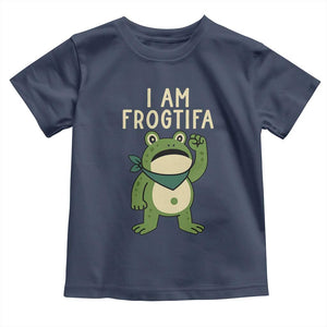 I Am Frogtifa Toddler T Shirt Frog Resist Antifascist with Raised Fist Bandana TS02 Navy Print Your Wear