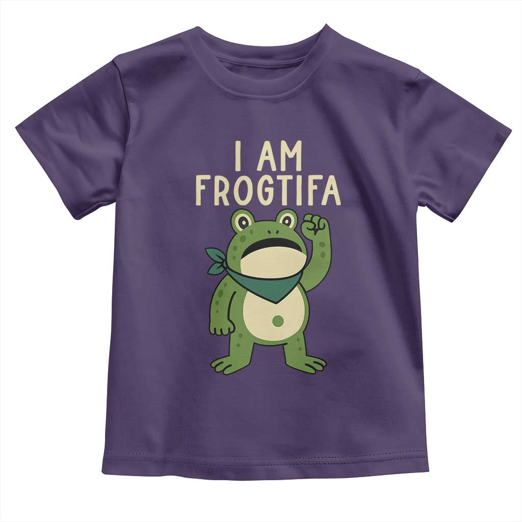 I Am Frogtifa Toddler T Shirt Frog Resist Antifascist with Raised Fist Bandana TS02 Purple Print Your Wear