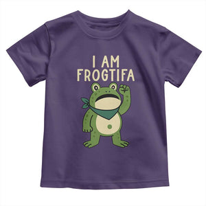 I Am Frogtifa Toddler T Shirt Frog Resist Antifascist with Raised Fist Bandana TS02 Purple Print Your Wear