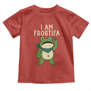 I Am Frogtifa Toddler T Shirt Frog Resist Antifascist with Raised Fist Bandana TS02 Red Print Your Wear