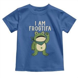 I Am Frogtifa Toddler T Shirt Frog Resist Antifascist with Raised Fist Bandana TS02 Royal Blue Print Your Wear
