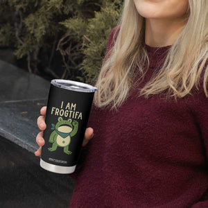 I Am Frogtifa Tumbler Cup Frog Resist Antifascist with Raised Fist Bandana TS02 Print Your Wear