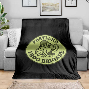Portland Frog Brigade Throw Blanket Peace Frog Protest Badge TS02 Print Your Wear