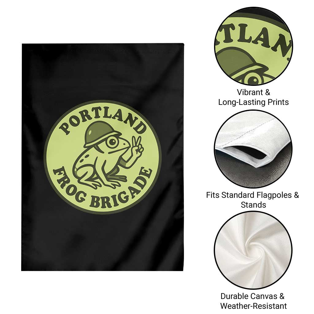 Portland Frog Brigade Garden Flag Peace Frog Protest Badge TS02 Print Your Wear