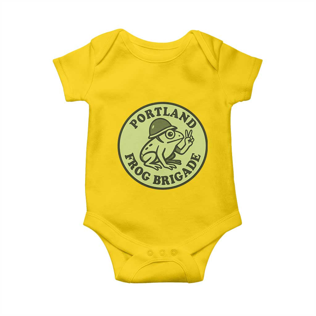 Portland Frog Brigade Baby Onesie Peace Frog Protest Badge TS02 Daisy Print Your Wear